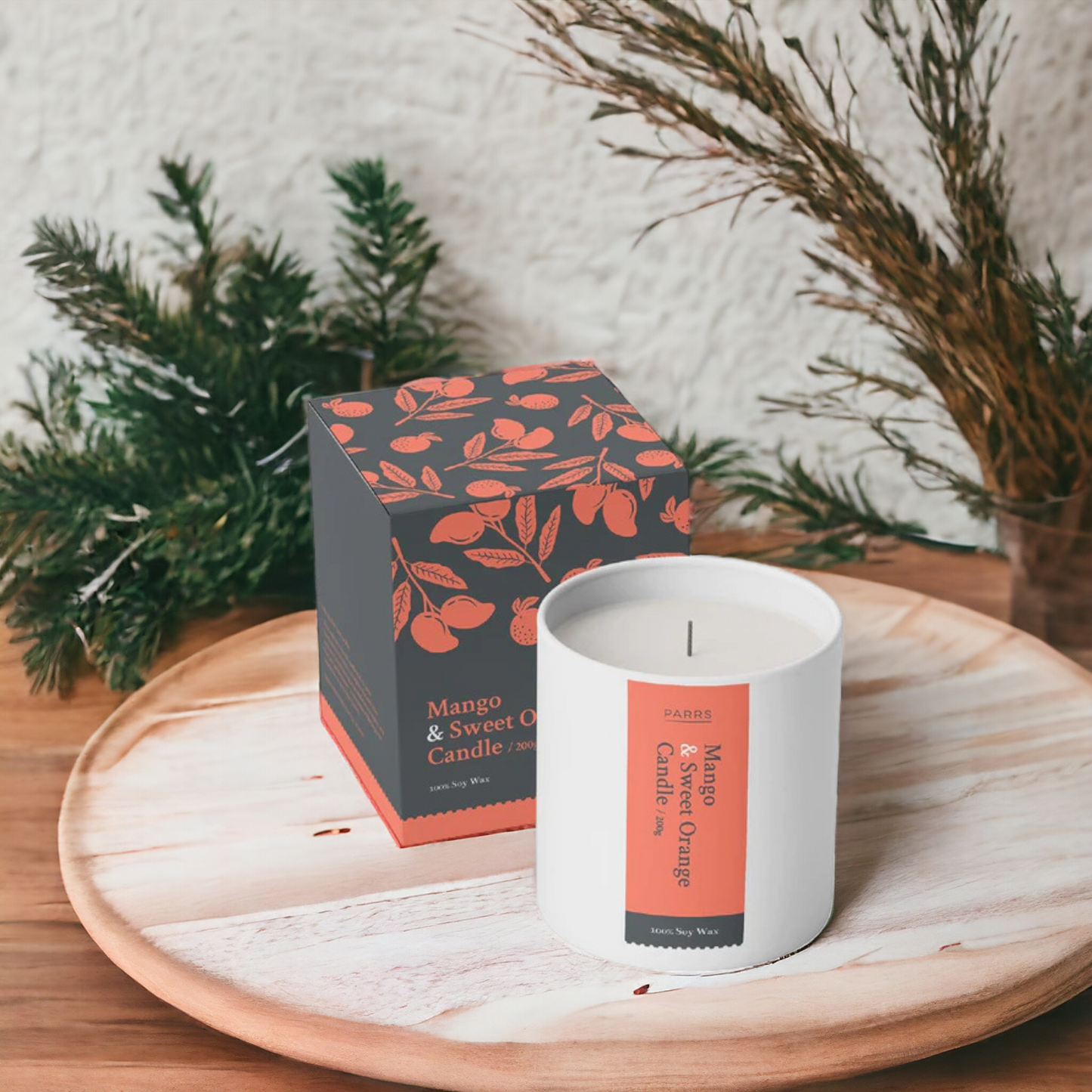 Parrs Soy Candle Mango & Sweet Orange 200g