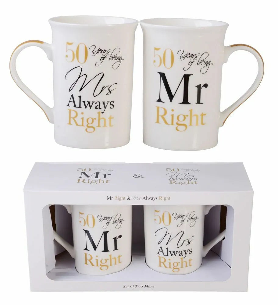 Mr & Mrs Mug Set 50th Anniversary