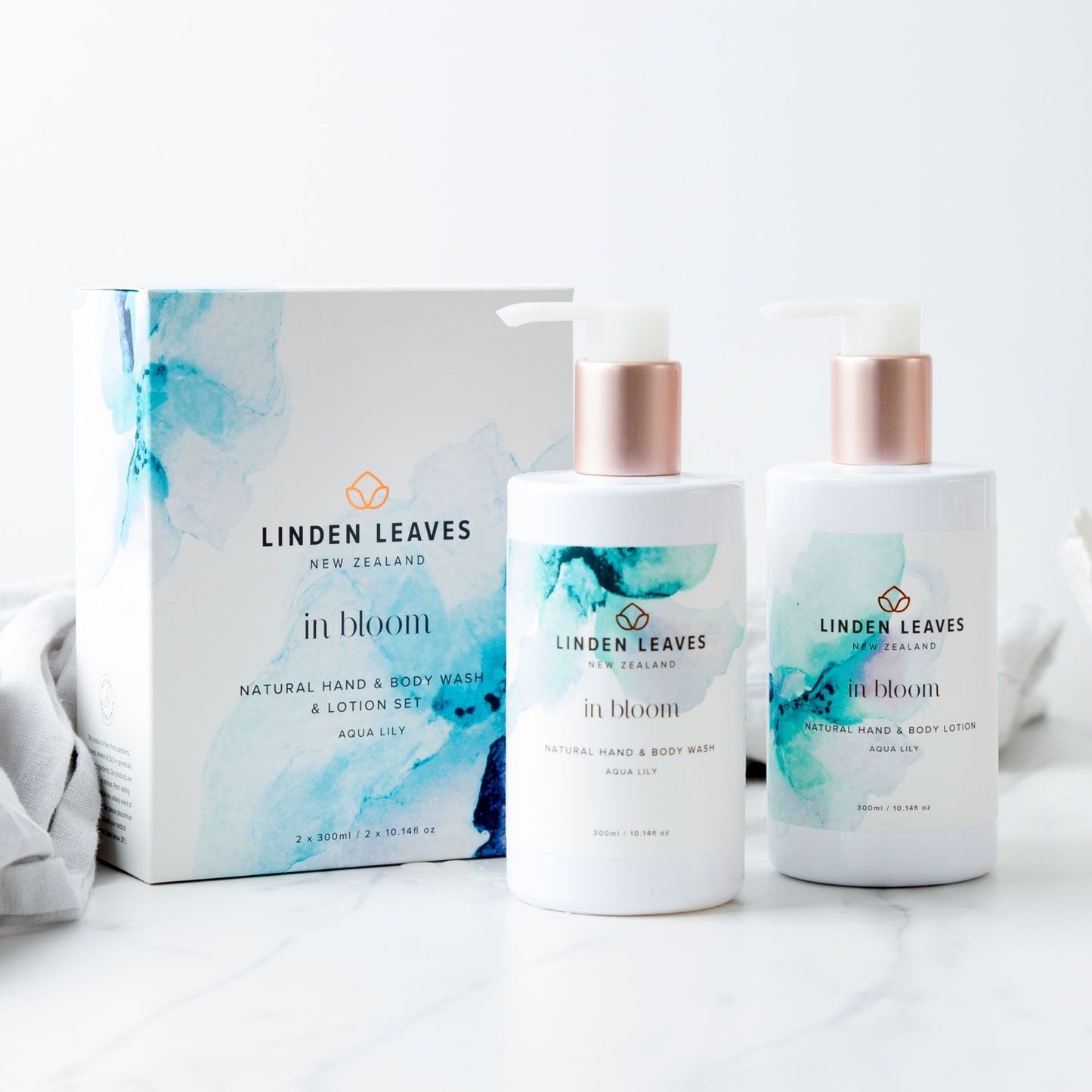 Linden Leaves Aqua Lily Wash & Lotion Set