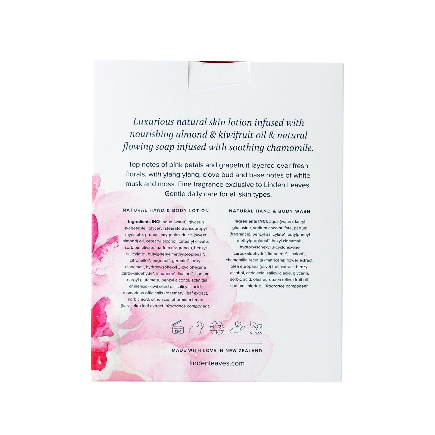 Linden Leaves Pink Petal Wash & Lotion Set