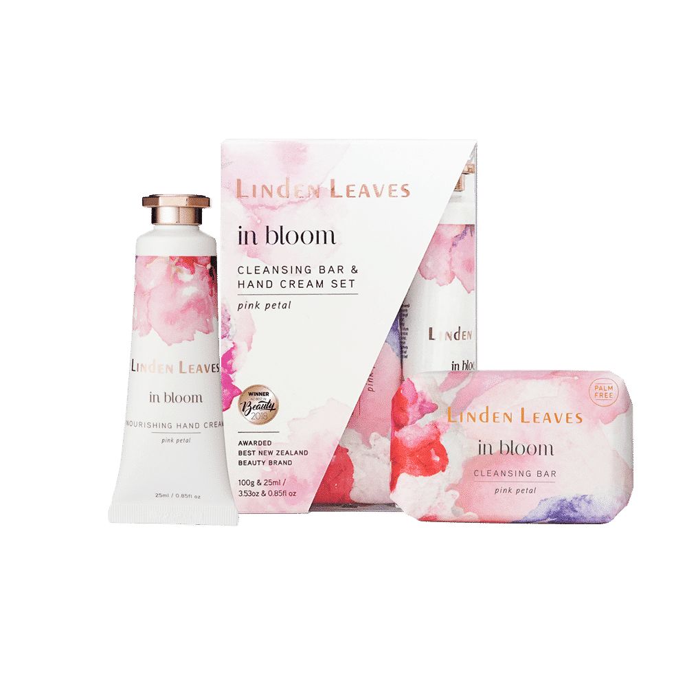 Linden Leaves Pink Petal Cleansing Bar & Hand Cream Set