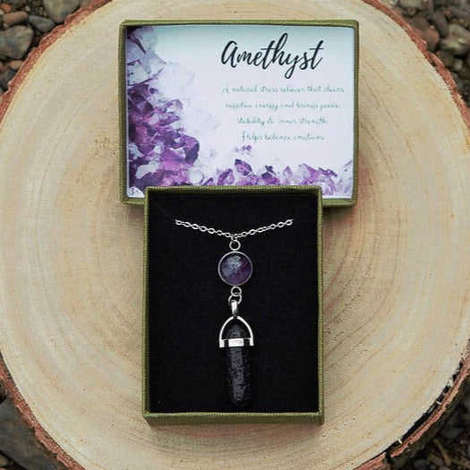 Nudi Point Amethyst Lava Stone Pendant