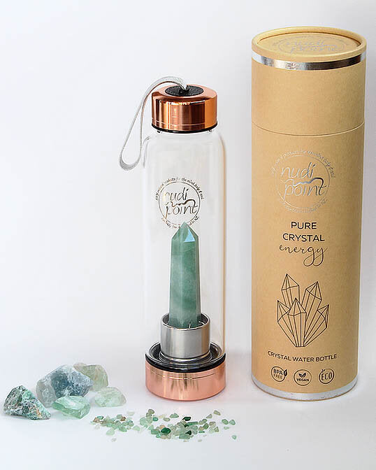 Nudi Point  Crystal Elixir Water Bottle - Green Aventurine (Copper)