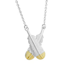 Little Taonga Huia Crossed Feather Necklace