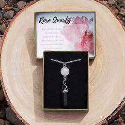 Nudi Point Rose Quartz Lava Stone Pendant